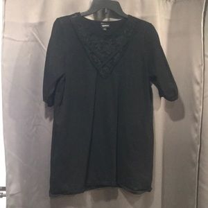 3/$10 short sleeve sweater with lace detail